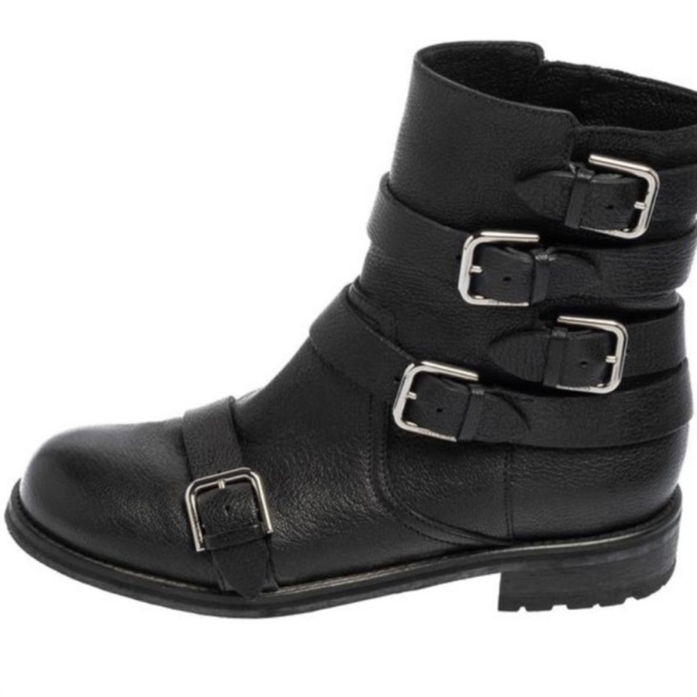 Authentic Jimmy Choo black leather ‘Dawson’ boots/booties size 38